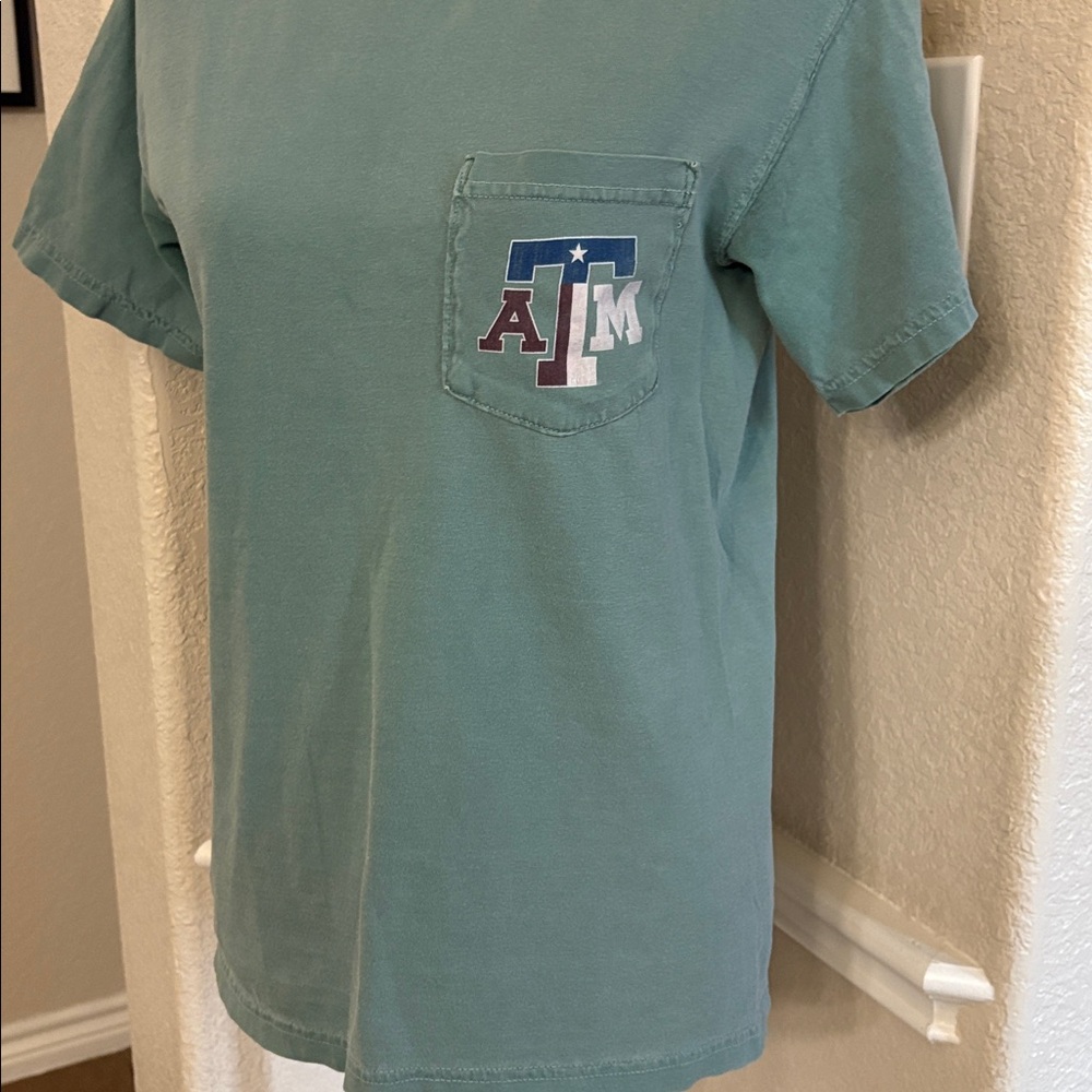 Comfort Color Texas A&M University green pocket tee Size S - Picture 8 of 17